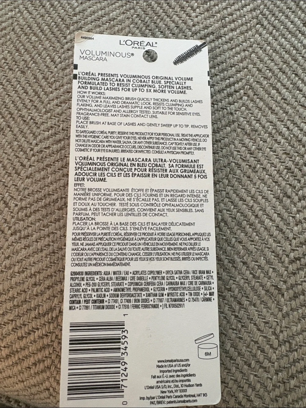 L'Oreal Voluminous Original Mascara — Cobalt Blue